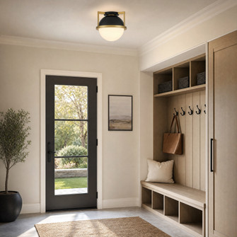 Carlysle 1-Light Ceiling Light in Matte Black with Warm Brass Accents (128|6-4602-1-143)