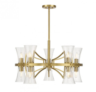 Bennington 10-Light Chandelier in Warm Brass (128|1-9704-10-322)