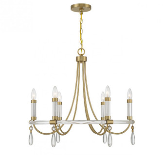 Mayfair 6-Light Chandelier in Warm Brass and Chrome (128|1-7716-6-195)