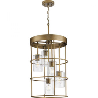 Burgess Collection Five-Light Aged Bronze Modern Farmhouse Hall & Foyer Light (149|P500402-196)