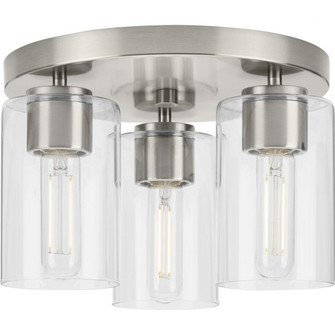 Cofield Collection 12 in. Three-Light Brushed Nickel Transitional Flush Mount (149|P350237-009)