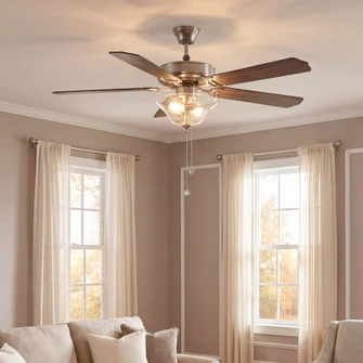 52'' 2-Light Ceiling Fan in Brushed Nickel (8483|M2019BNRV)