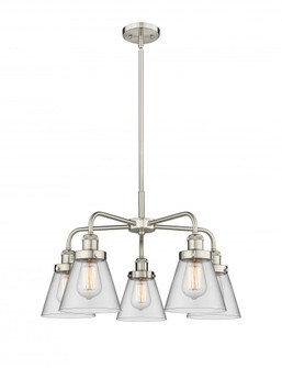 Cone - 5 Light - 25 inch - Satin Nickel - Chandelier (3442|916-5CR-SN-G62)