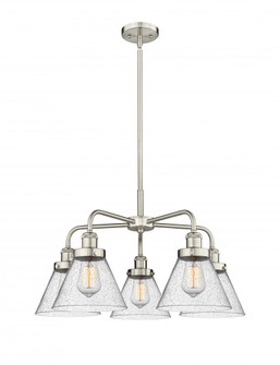 Cone - 5 Light - 26 inch - Satin Nickel - Chandelier (3442|916-5CR-SN-G44)