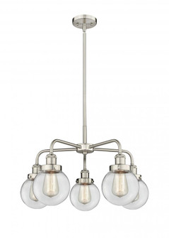 Beacon - 5 Light - 25 inch - Satin Nickel - Chandelier (3442|916-5CR-SN-G202-6)