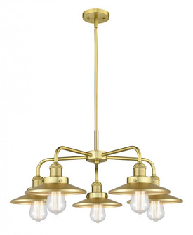 Edison - 5 Light - 27 inch - Satin Gold - Chandelier (3442|916-5CR-SG-M4-SG)