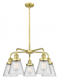 Cone - 5 Light - 25 inch - Satin Gold - Chandelier (3442|916-5CR-SG-G64)