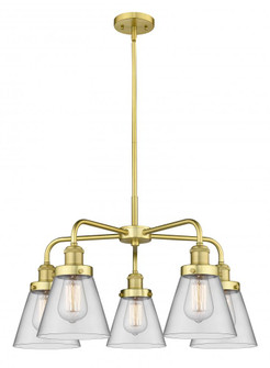 Cone - 5 Light - 25 inch - Satin Gold - Chandelier (3442|916-5CR-SG-G62)