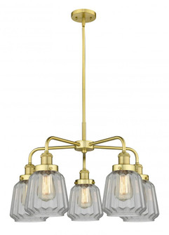 Chatham - 5 Light - 26 inch - Satin Gold - Chandelier (3442|916-5CR-SG-G142)
