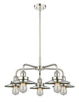 Edison - 5 Light - 27 inch - Polished Nickel - Chandelier (3442|916-5CR-PN-M1-PN)