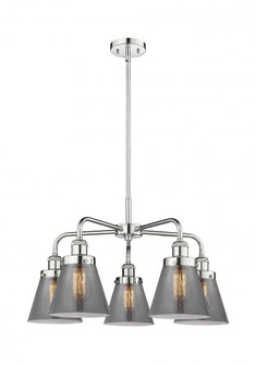 Cone - 5 Light - 25 inch - Polished Chrome - Chandelier (3442|916-5CR-PC-G63)