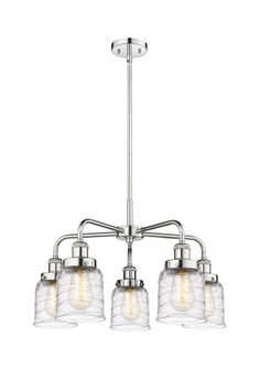 Bell - 5 Light - 24 inch - Polished Chrome - Chandelier (3442|916-5CR-PC-G513)