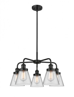 Cone - 5 Light - 25 inch - Matte Black - Chandelier (3442|916-5CR-BK-G62)