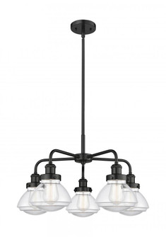 Olean - 5 Light - 25 inch - Matte Black - Chandelier (3442|916-5CR-BK-G322)