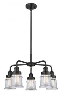Canton - 5 Light - 24 inch - Matte Black - Chandelier (3442|916-5CR-BK-G182S)