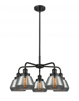 Fulton - 5 Light - 26 inch - Matte Black - Chandelier (3442|916-5CR-BK-G173)