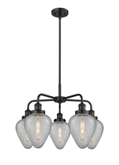 Geneseo - 5 Light - 25 inch - Matte Black - Chandelier (3442|916-5CR-BK-G165)