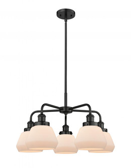 Fulton - 5 Light - 26 inch - Matte Black - Chandelier (3442|916-5CR-BK-G171)