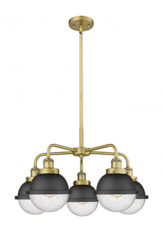 Ballston Urban - 5 Light - 26 inch - Brushed Brass - Chandelier (3442|916-5CR-BB-HFS-64-BK)