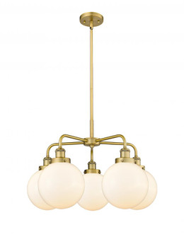 Beacon - 5 Light - 27 inch - Brushed Brass - Chandelier (3442|916-5CR-BB-G201-8)
