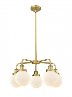 Beacon - 5 Light - 25 inch - Brushed Brass - Chandelier (3442|916-5CR-BB-G201-6)
