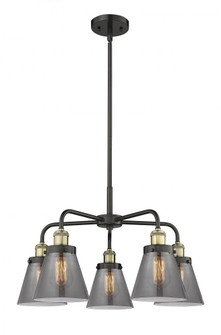 Cone - 5 Light - 25 inch - Black Antique Brass - Chandelier (3442|916-5CR-BAB-G63)