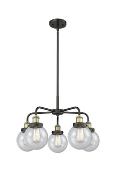 Beacon - 5 Light - 25 inch - Black Antique Brass - Chandelier (3442|916-5CR-BAB-G204-6)
