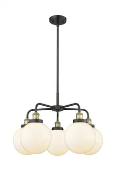 Beacon - 5 Light - 27 inch - Black Antique Brass - Chandelier (3442|916-5CR-BAB-G201-8)