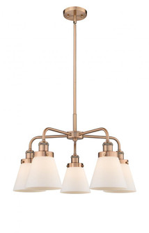 Cone - 5 Light - 25 inch - Antique Copper - Chandelier (3442|916-5CR-AC-G61)