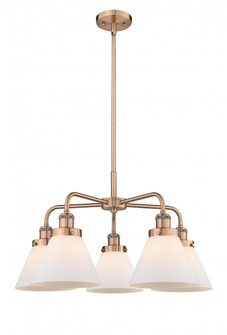 Cone - 5 Light - 26 inch - Antique Copper - Chandelier (3442|916-5CR-AC-G41)