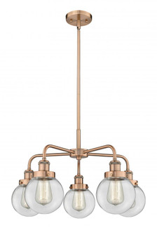 Beacon - 5 Light - 25 inch - Antique Copper - Chandelier (3442|916-5CR-AC-G202-6)