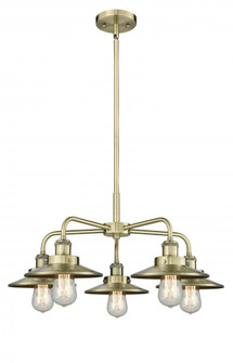 Edison - 5 Light - 27 inch - Antique Brass - Chandelier (3442|916-5CR-AB-M4-AB)