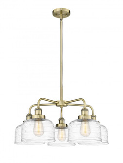 Bell - 5 Light - 26 inch - Antique Brass - Chandelier (3442|916-5CR-AB-G713)