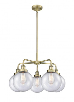 Beacon - 5 Light - 27 inch - Antique Brass - Chandelier (3442|916-5CR-AB-G204-8)