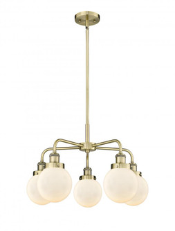 Beacon - 5 Light - 25 inch - Antique Brass - Chandelier (3442|916-5CR-AB-G201-6)