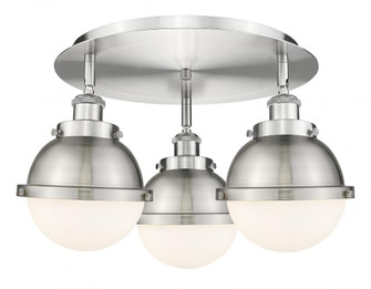 Ballston Urban - 3 Light - 19 inch - Satin Nickel - Semi-Flush Mount (3442|916-3C-SN-HFS-61-SN)
