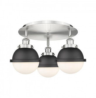 Ballston Urban - 3 Light - 19 inch - Satin Nickel - Flush Mount (3442|916-3C-SN-HFS-61-BK)