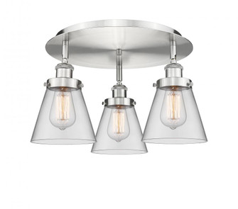 Cone - 3 Light - 18 inch - Satin Nickel - Semi-Flush Mount (3442|916-3C-SN-G62)