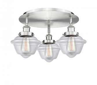 Oxford - 3 Light - 19 inch - Satin Nickel - Semi-Flush Mount (3442|916-3C-SN-G532)