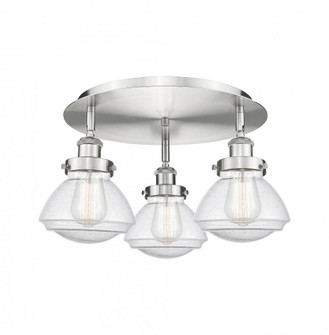 Olean - 3 Light - 19 inch - Satin Nickel - Semi-Flush Mount (3442|916-3C-SN-G324)