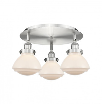Olean - 3 Light - 19 inch - Satin Nickel - Semi-Flush Mount (3442|916-3C-SN-G321)