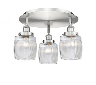 Colton - 3 Light - 17 inch - Satin Nickel - Semi-Flush Mount (3442|916-3C-SN-G302)
