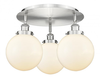 Beacon - 3 Light - 20 inch - Satin Nickel - Semi-Flush Mount (3442|916-3C-SN-G201-8)
