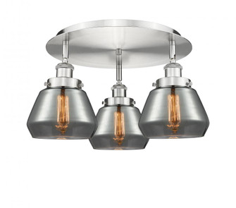 Fulton - 3 Light - 19 inch - Satin Nickel - Semi-Flush Mount (3442|916-3C-SN-G173)