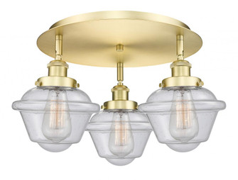 Oxford - 3 Light - 19 inch - Satin Gold - Semi-Flush Mount (3442|916-3C-SG-G534)
