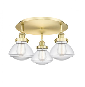 Olean - 3 Light - 19 inch - Satin Gold - Semi-Flush Mount (3442|916-3C-SG-G322)