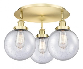 Beacon - 3 Light - 20 inch - Satin Gold - Semi-Flush Mount (3442|916-3C-SG-G204-8)