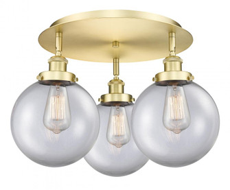 Whitney - 3 Light - 20 inch - Satin Gold - Semi-Flush Mount (3442|916-3C-SG-G202-8)