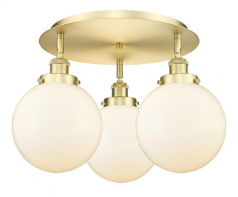 Beacon - 3 Light - 20 inch - Satin Gold - Semi-Flush Mount (3442|916-3C-SG-G201-8)