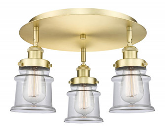 Canton - 3 Light - 17 inch - Satin Gold - Semi-Flush Mount (3442|916-3C-SG-G182S)